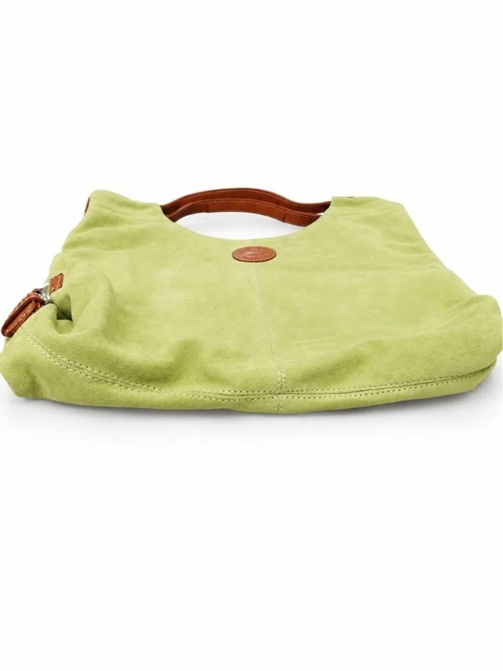 Vintage Tod’s Lime Green Suede Leather Hobo Shoulder Bag Y2K Italian Designer